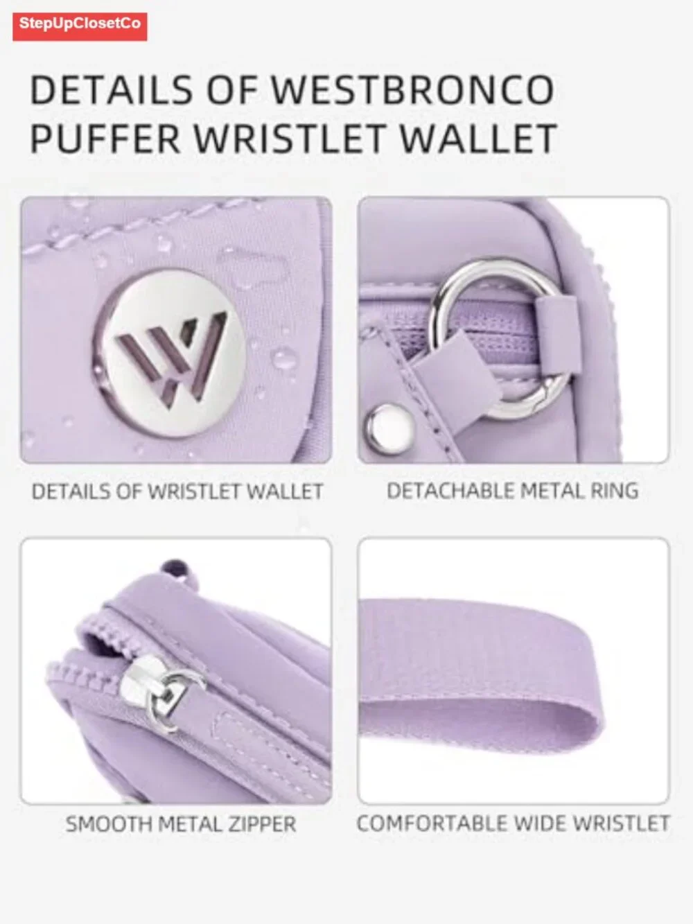 RFID Blocking Quilted Nylon Wristlet Wallet for Women with Card Slots,
